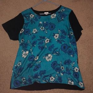 J. Crew Blue Flowers T- Shirt